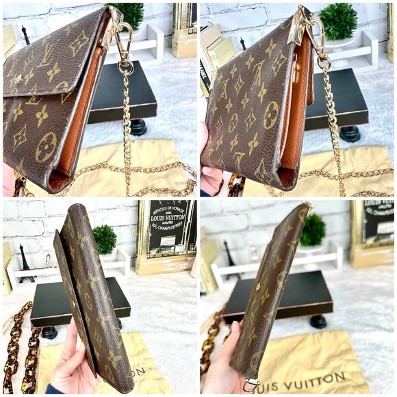 Louis Vuitton monogram vintage Wallet Crossbody with chains custom refurb - Picture 6 of 13